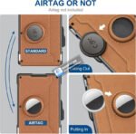 AirTag Wallet for Men - with Pop Up Aluminum Case Money Clip Slim Leather Slots Credit Card Holder RFID Blocking Bifold Minimalist Wallet