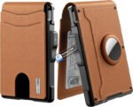 AirTag Wallet for Men - with Pop Up Aluminum Case Money Clip Slim Leather Slots Credit Card Holder RFID Blocking Bifold Minimalist Wallet - Image 5